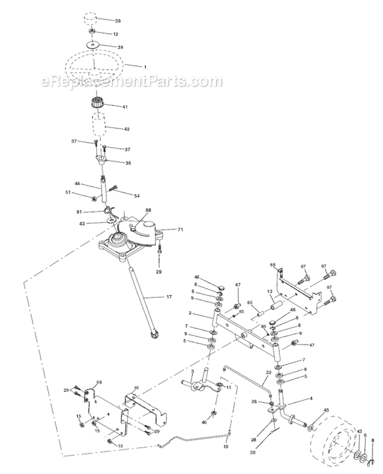 Page D Diagram and Parts List for WE1538C  Weed Eater Lawn Tractor